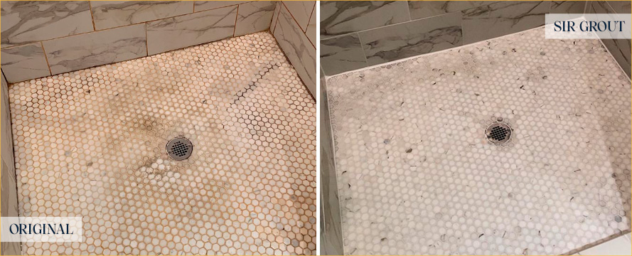 Shower Before and After Our Professional Hard Surface Restoration Services in Richmond, VA