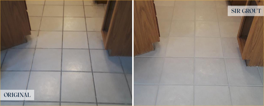 Floor Before and After a Flawless Grout Cleaning in Glen Allen, VA