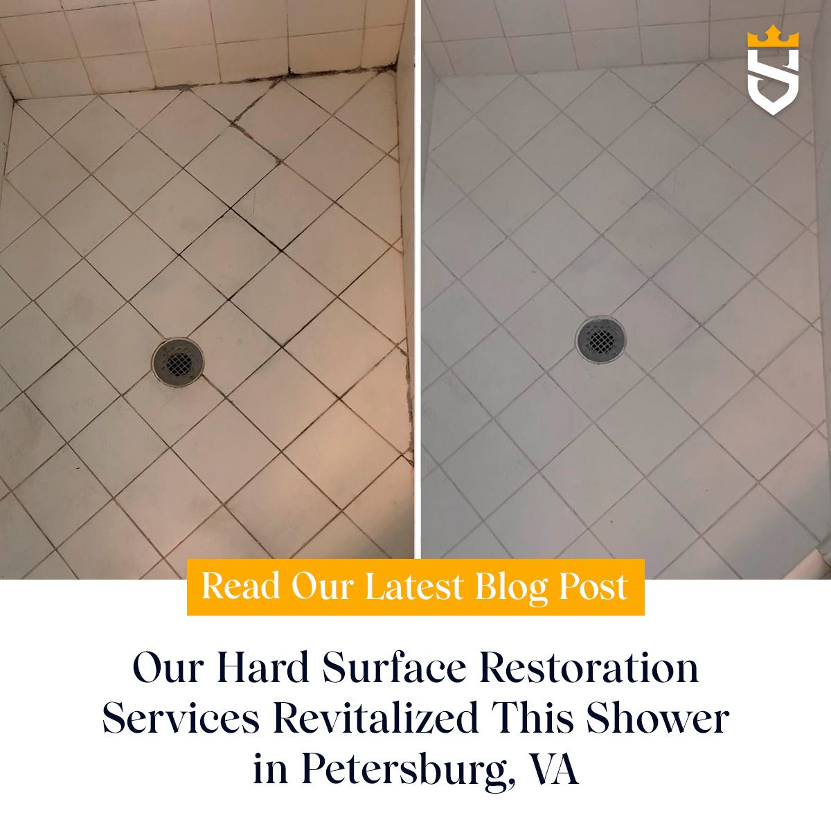 Our Hard Surface Restoration Services Revitalized This Shower in Petersburg, VA